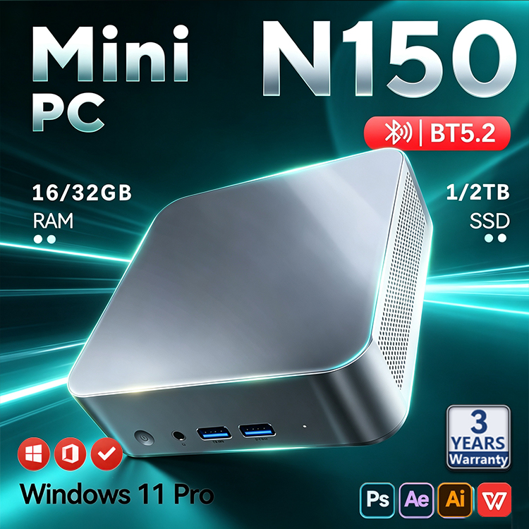 Pc Gaming Compact - Mini PC Intel N150 2026, Portátil