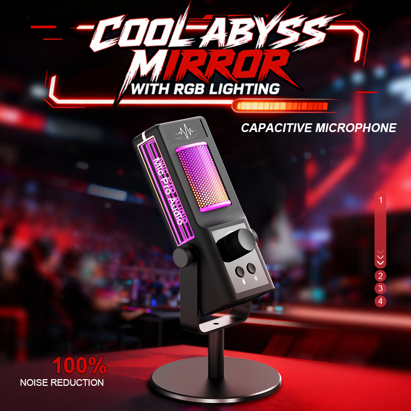Pc Gaming Online - Micrófono de Condensador RGB para Podcast,