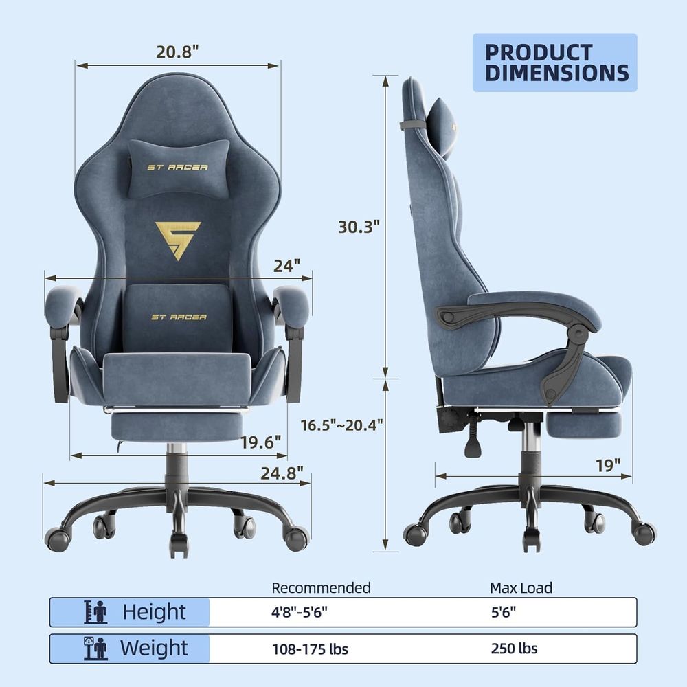 Silla de Juego Ergonómica con  - Gaming Chair reseña y precio